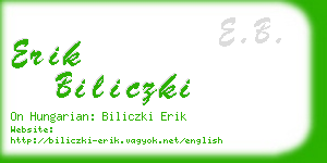 erik biliczki business card